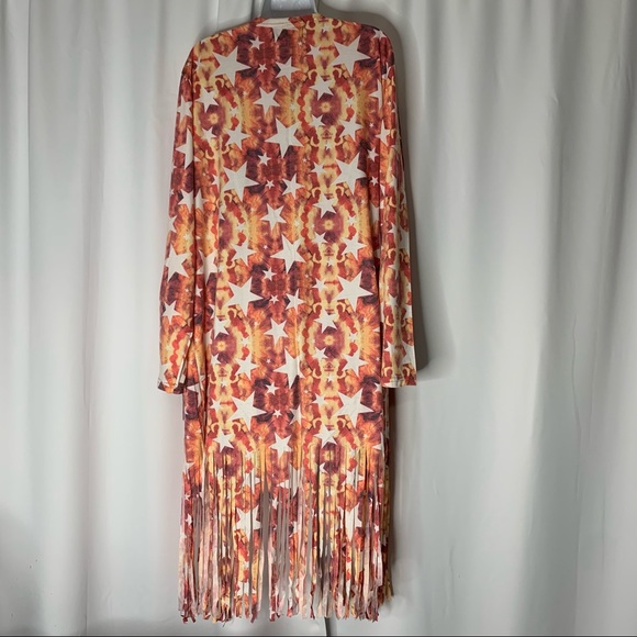 NWT Boutique L&B Plus Kimono Cardigan Tie Dye Stars Swim Coverup XL 1X 2X 3X - Picture 4 of 10